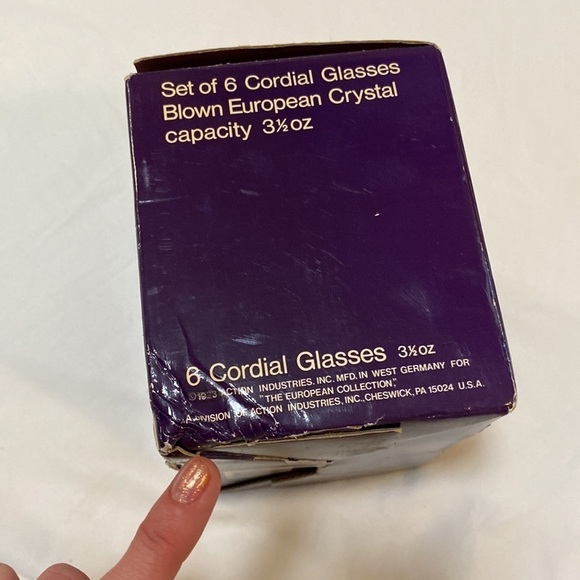 NIB Interlude European Blown Crystal 6 Cordial Glasses 3 1/2oz VINTAGE, Crystal - Picture 7 of 17